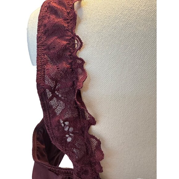 2/$30 Torrid Size 4 Curve Plus Size Bralette Lace Straps Sexy Wine Red - Picture 6 of 12